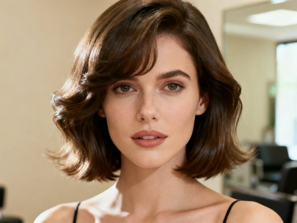 Nowoczesna fryzura The Rachel z miękkimi warstwami i objętością