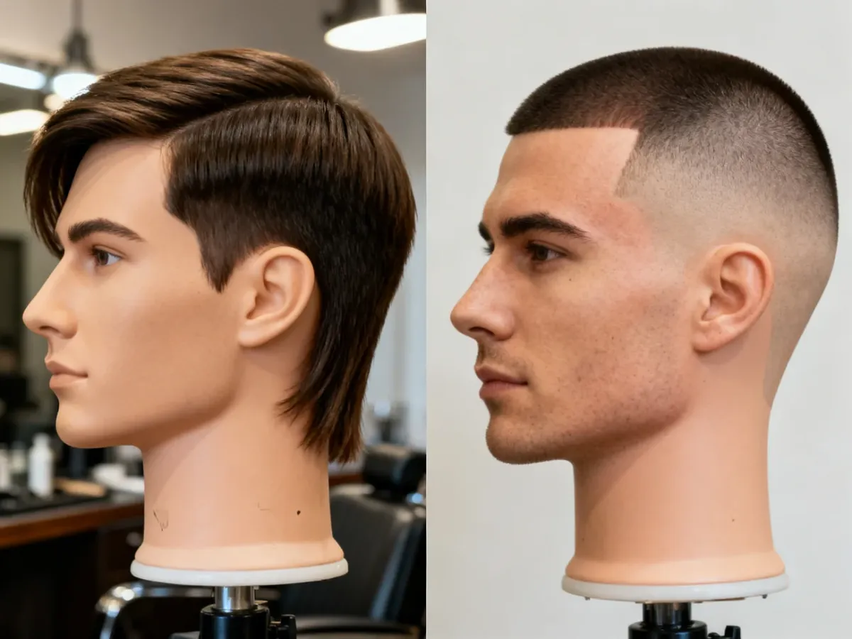 Porównanie subtelnego taperu z wyraźnym skin fade