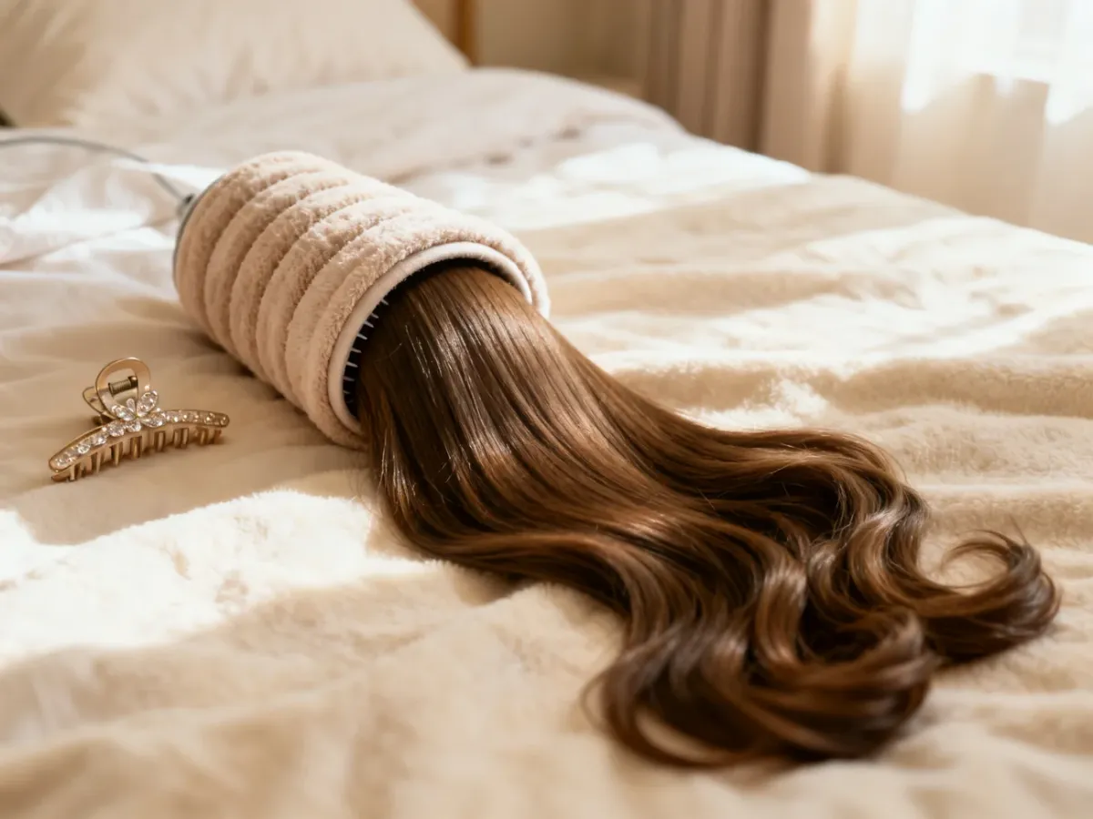 Fale uzyskane metodą overnight curls bez użycia ciepła