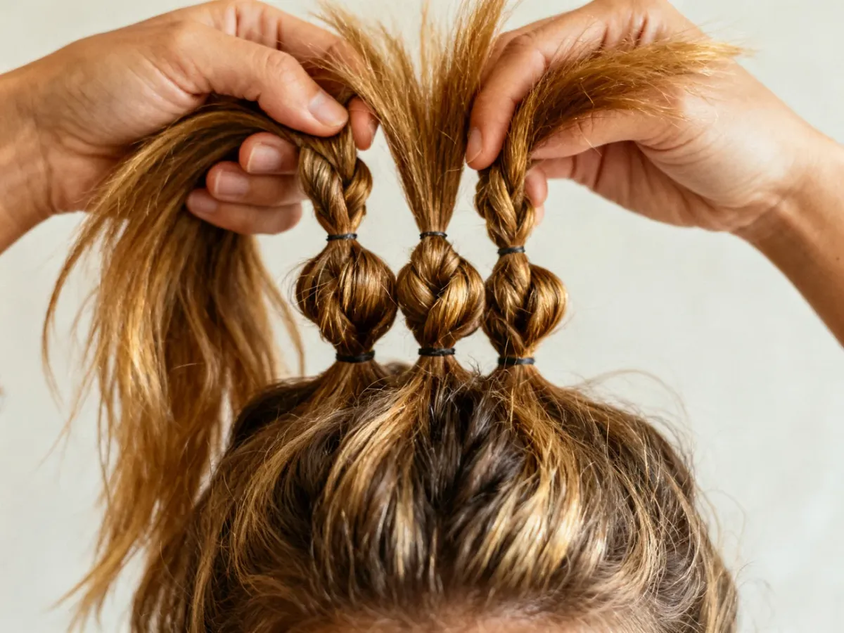 Delikatne rozciąganie skręconych pasm dla uzyskania objętości