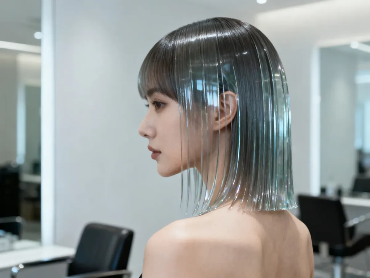 Idealnie gładkie i lśniące włosy w stylu Glass Hair