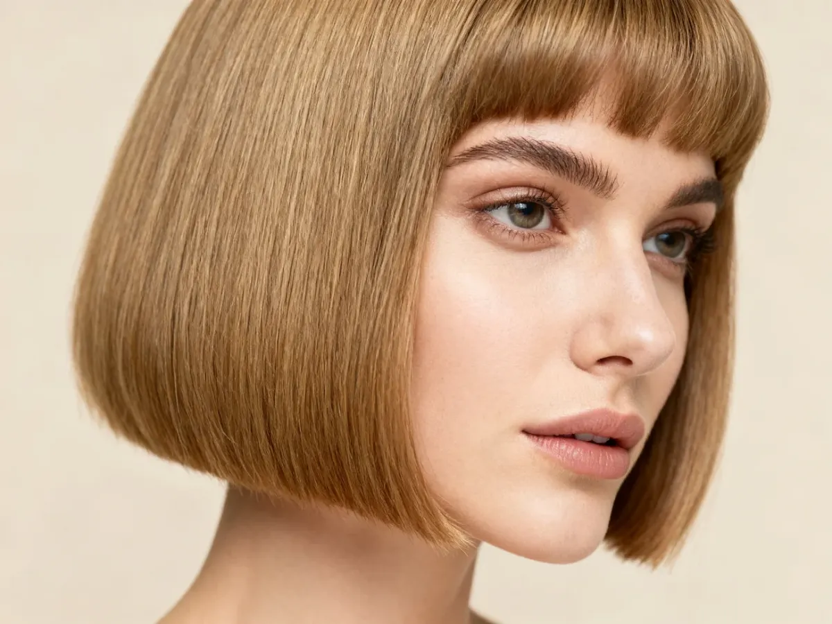 Blunt bob z pełną linią końców i optycznie większą gęstością