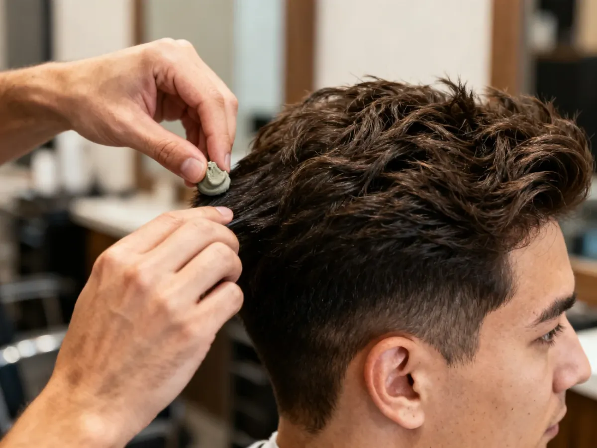 Stylizacja krótkich włosów matową pastą w salonie