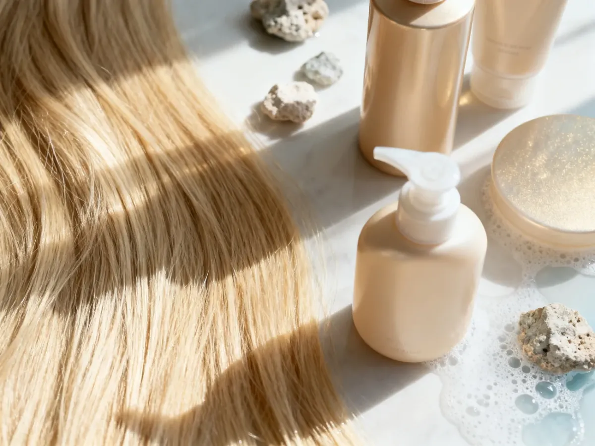 Naturalne blond włosy i kosmetyki chroniące kolor