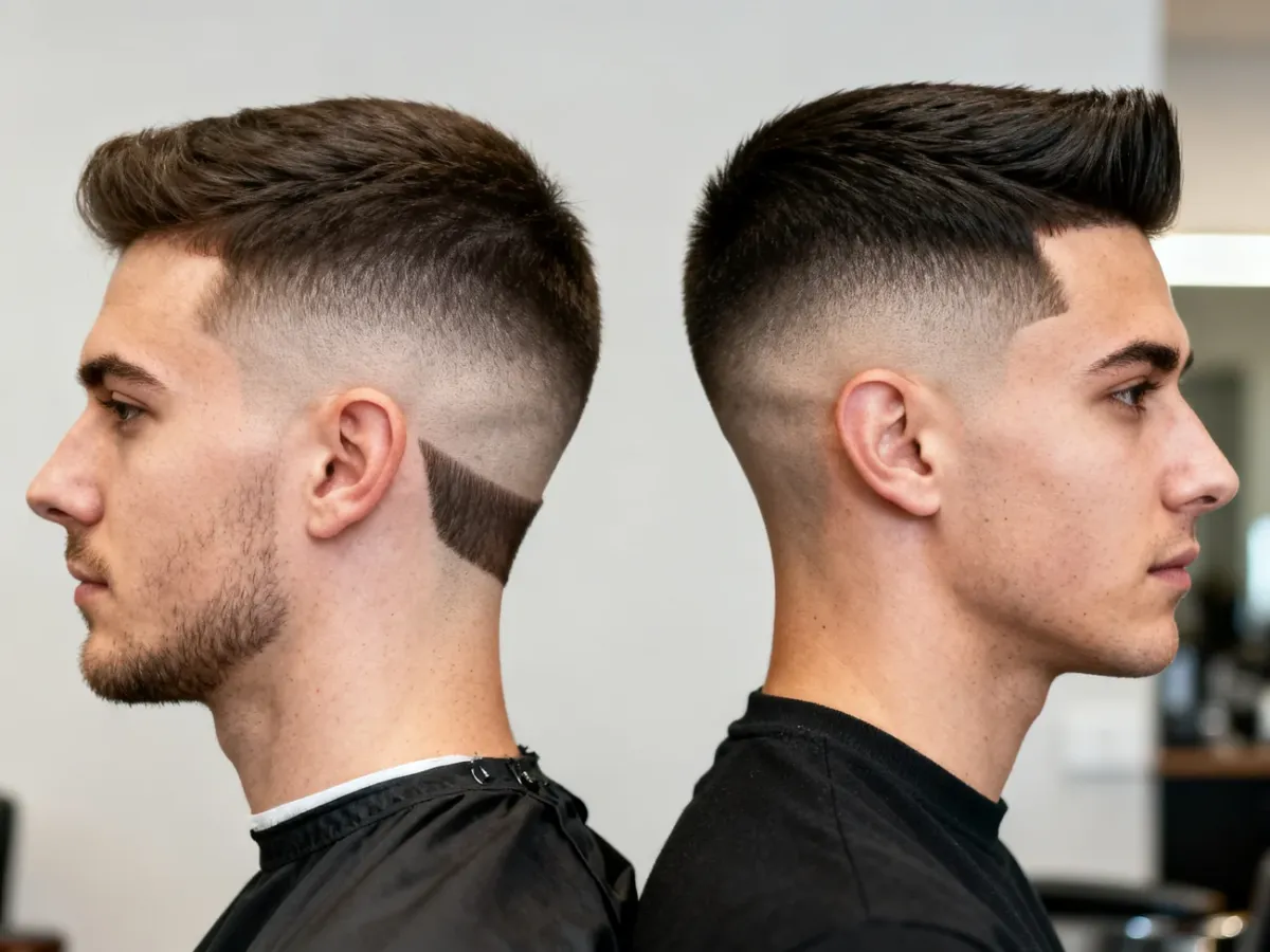 Porównanie subtelnego taper fade i klasycznego fade