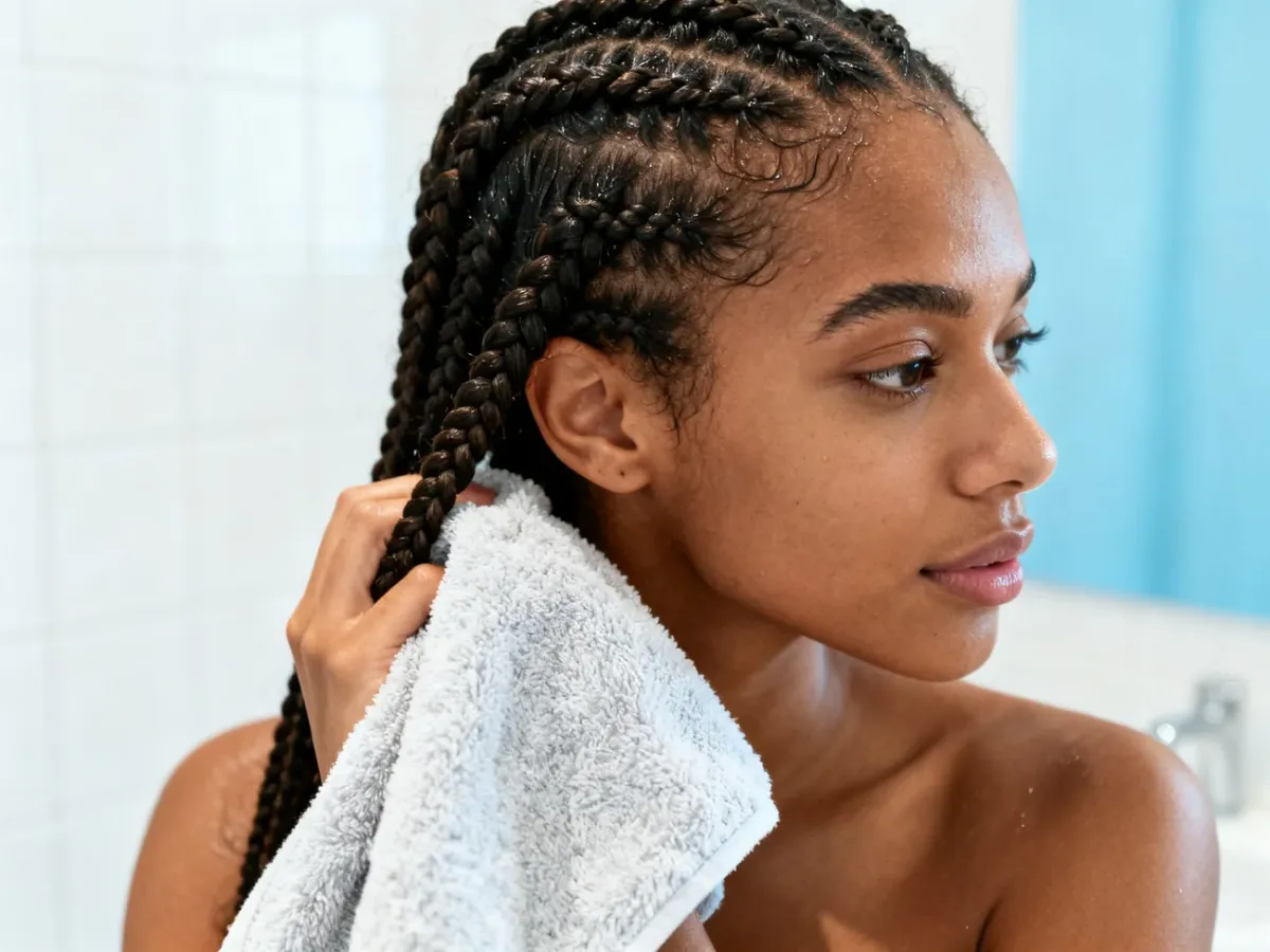Delikatne osuszanie świeżo umytych cornrows