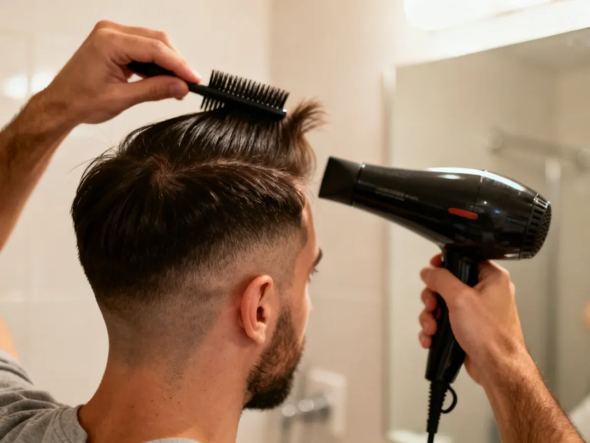 Stylizacja fryzury undercut suszarką i szczotką w domu