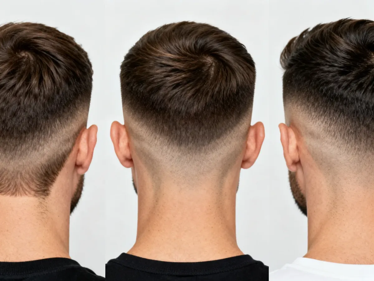 Trzy warianty taper fade: low, mid i high