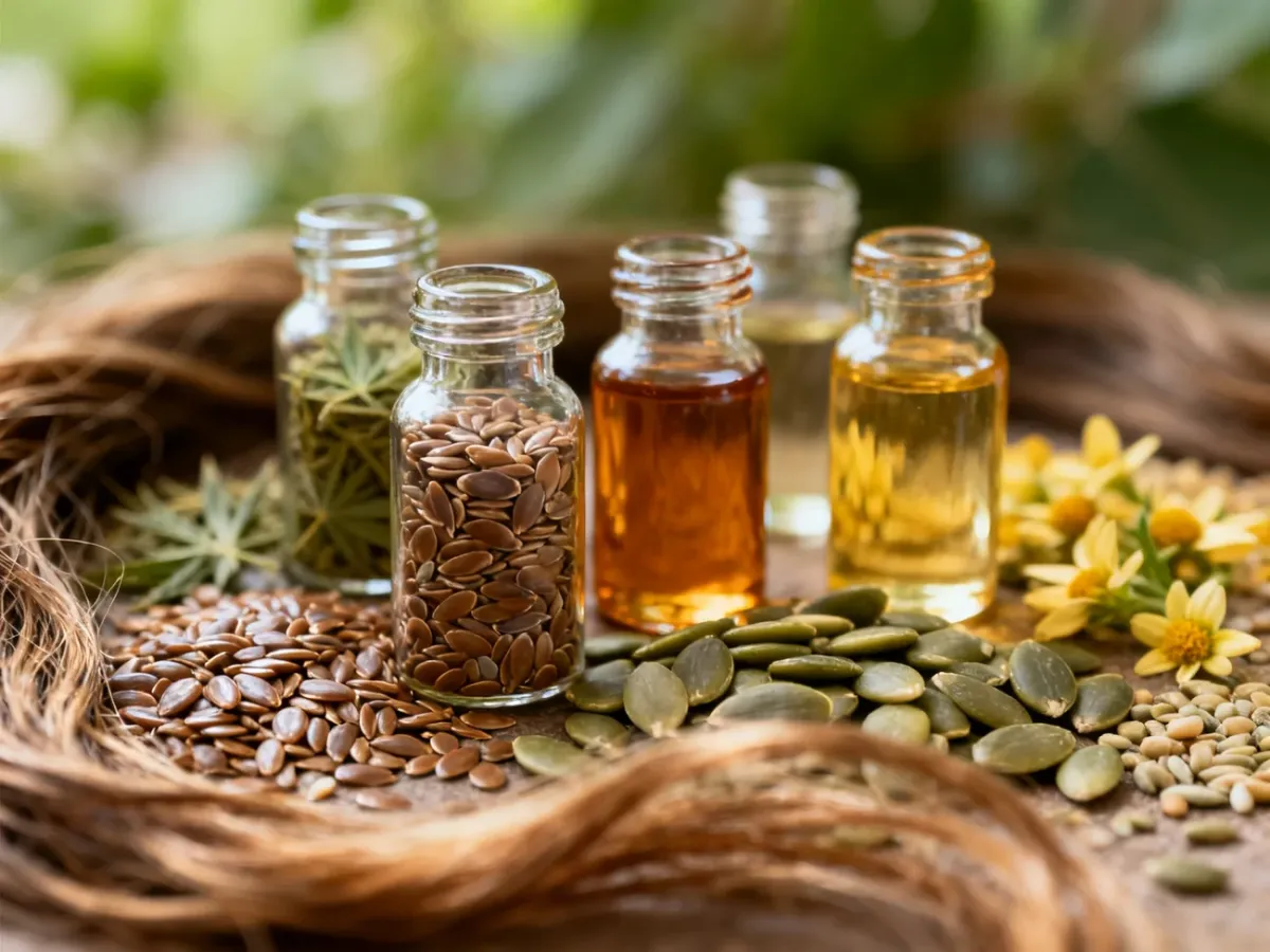 Natural oils and seeds recommended for high-porosity hair