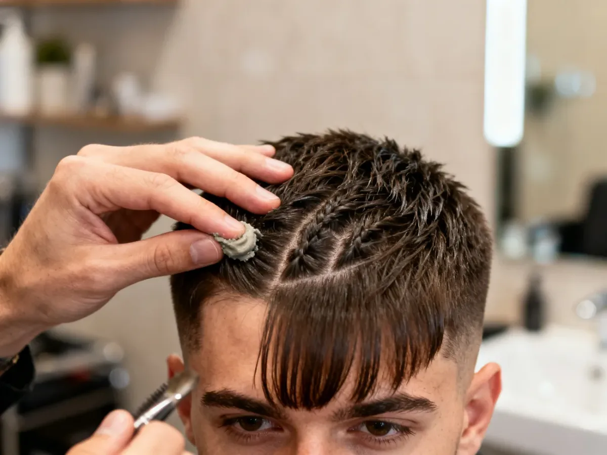 Stylizacja teksturowanej fryzury French Crop matową pastą
