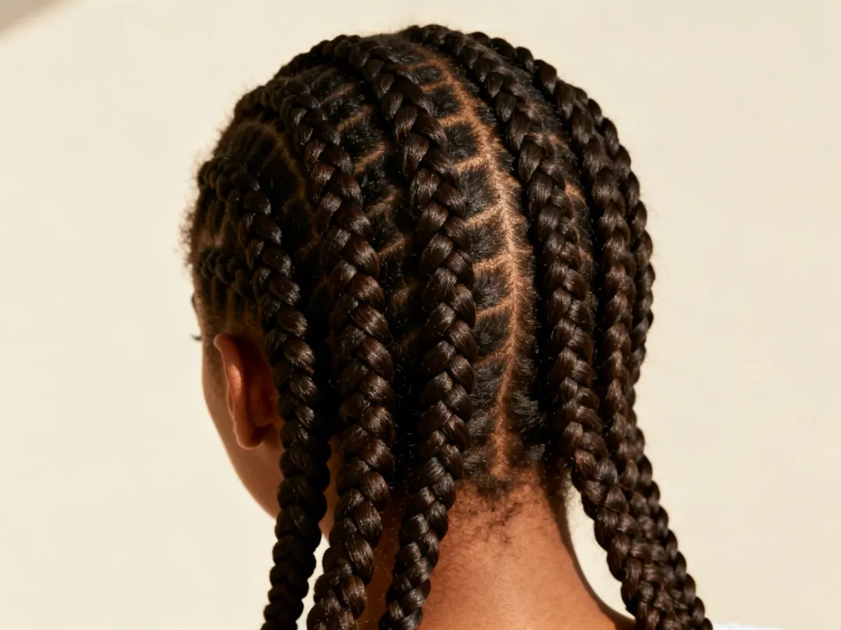 Równo wykonane cornrows bez nadmiernego napięcia
