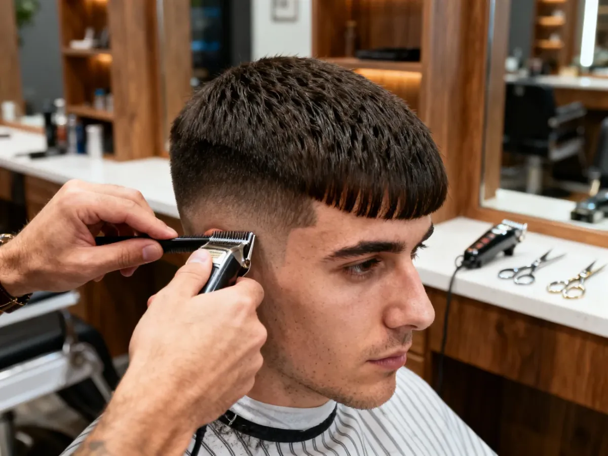 Barber odświeżający krótką fryzurę French Crop
