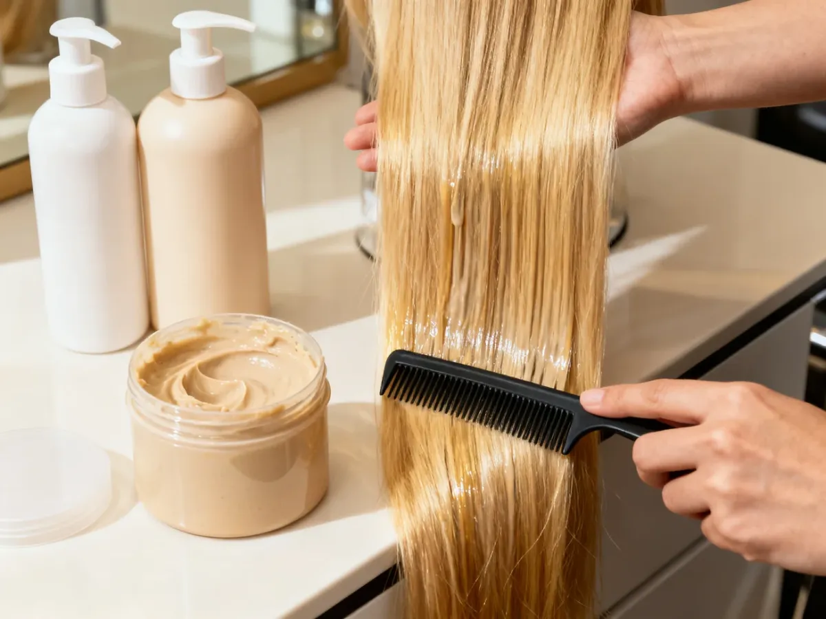 Pielęgnacja rozjaśnianych blond włosów w salonie fryzjerskim