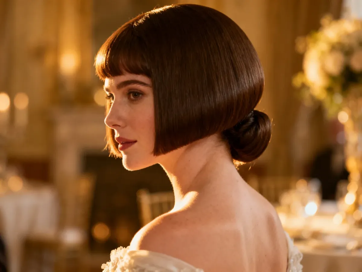 Elegancki faux bob z podwiniętymi końcówkami