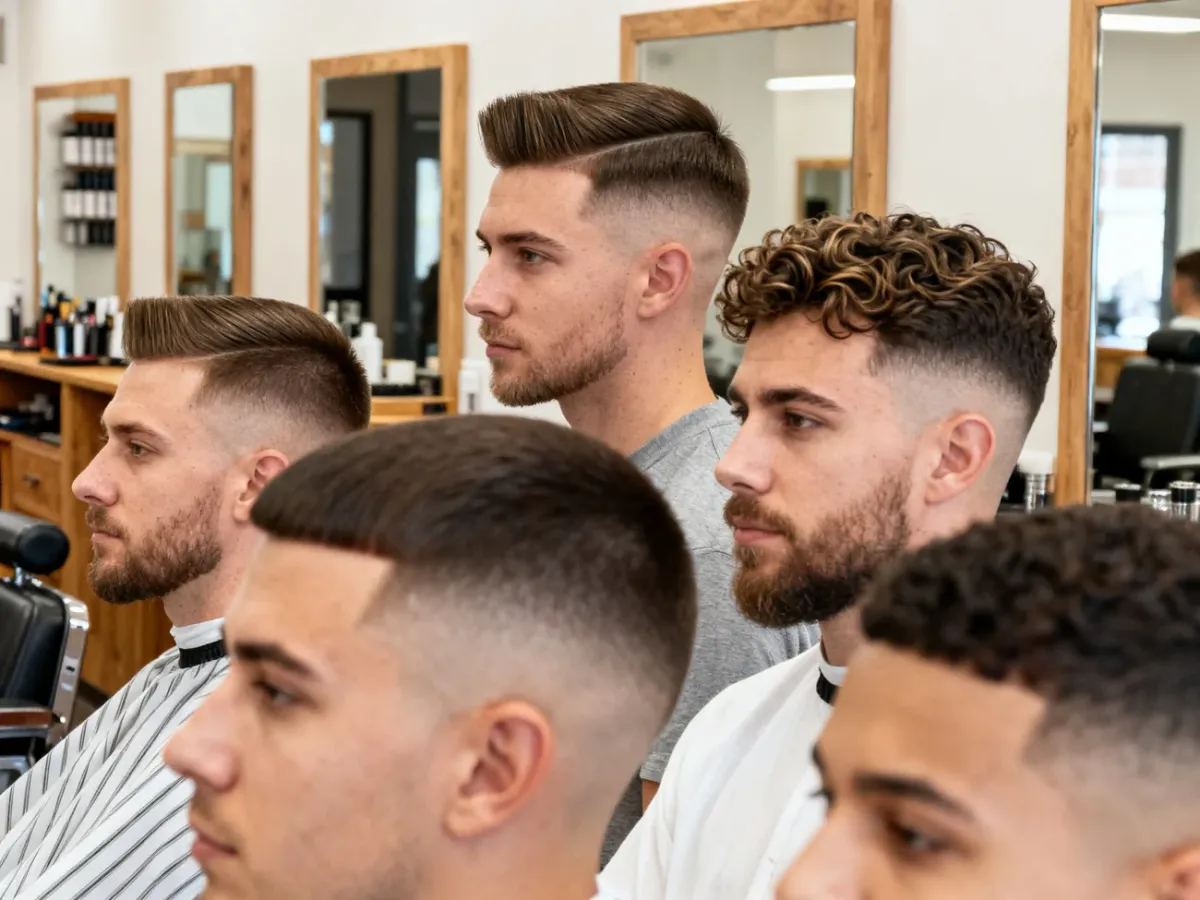 Różne warianty mid taper fade dopasowane do kształtu twarzy i rodzaju włosów