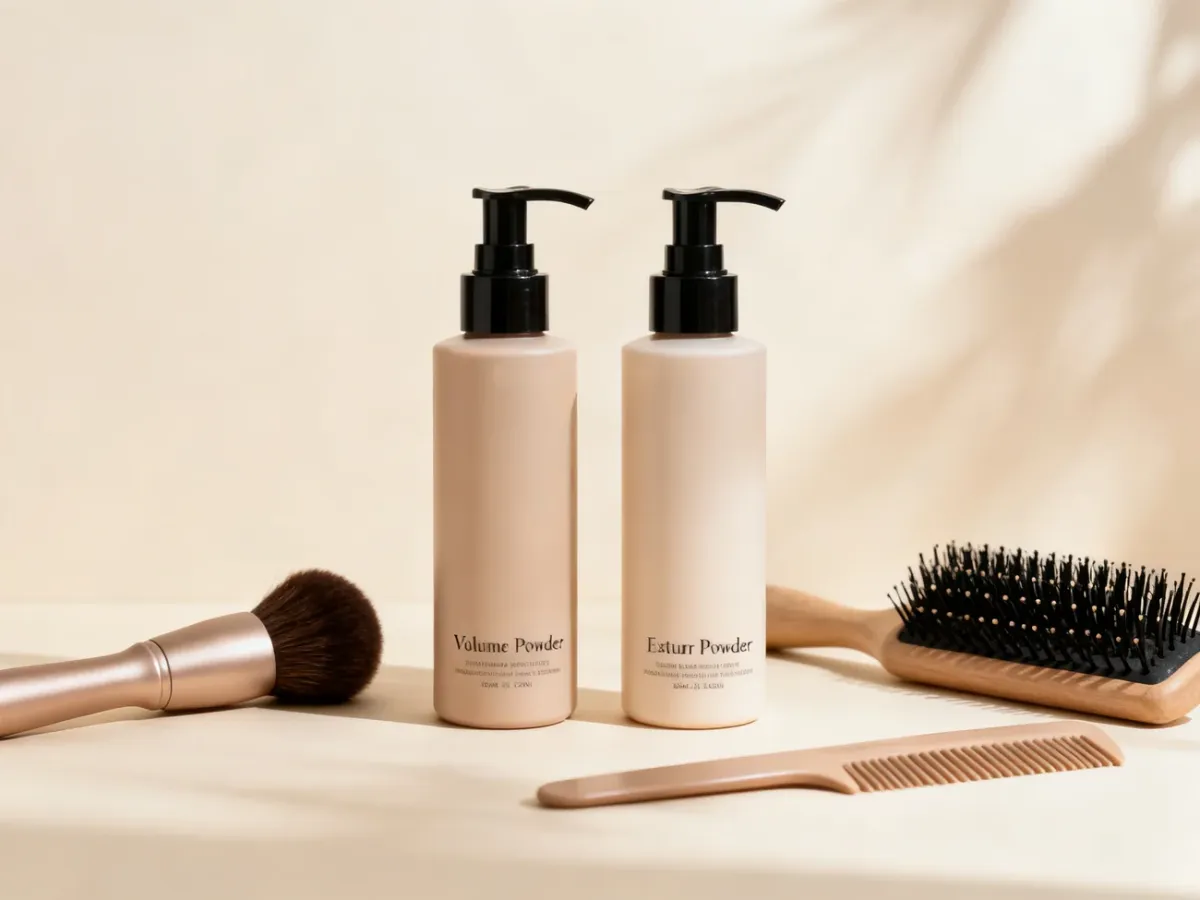 Pump-dispenser hair powders for adding volume and texture