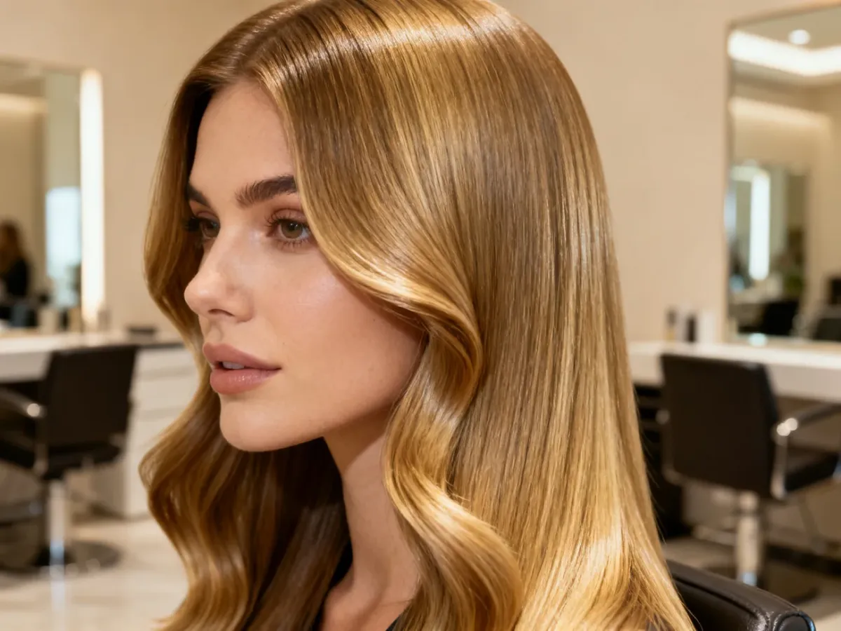 Smooth shiny hair with natural texture after treatment