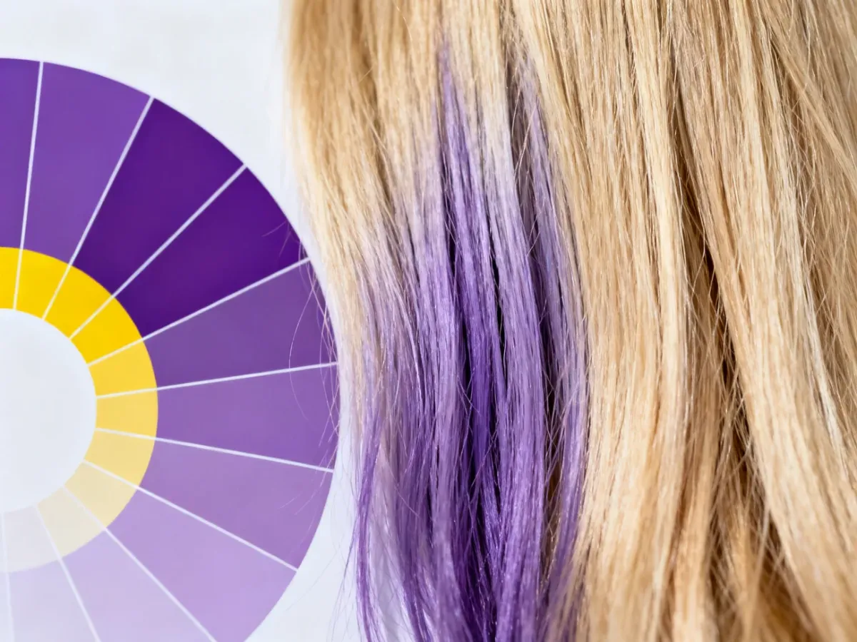 Fioletowy pigment neutralizujący żółte refleksy na blond włosach