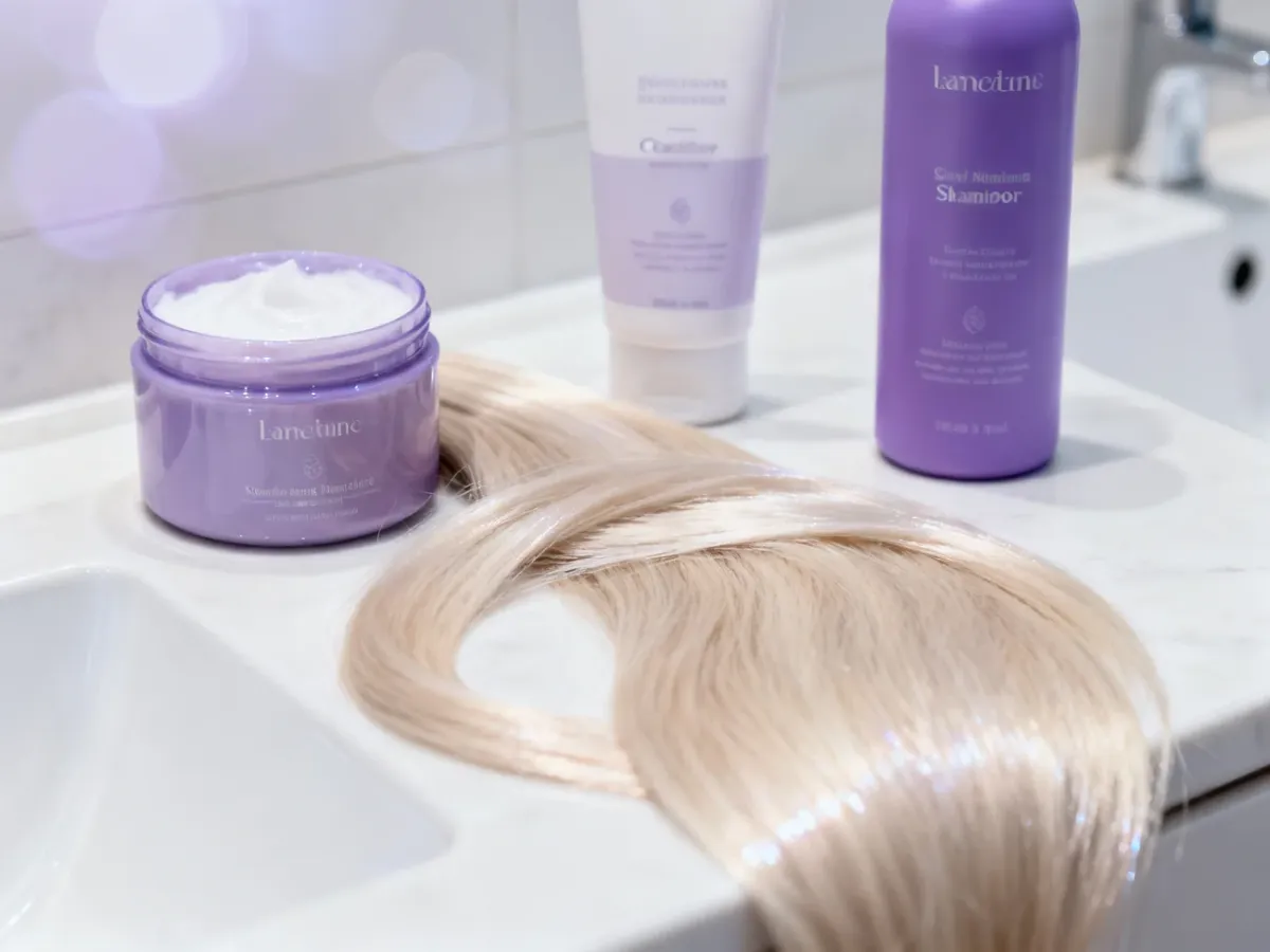 Pielęgnacja rozjaśnianych blond włosów z fioletowym szamponem