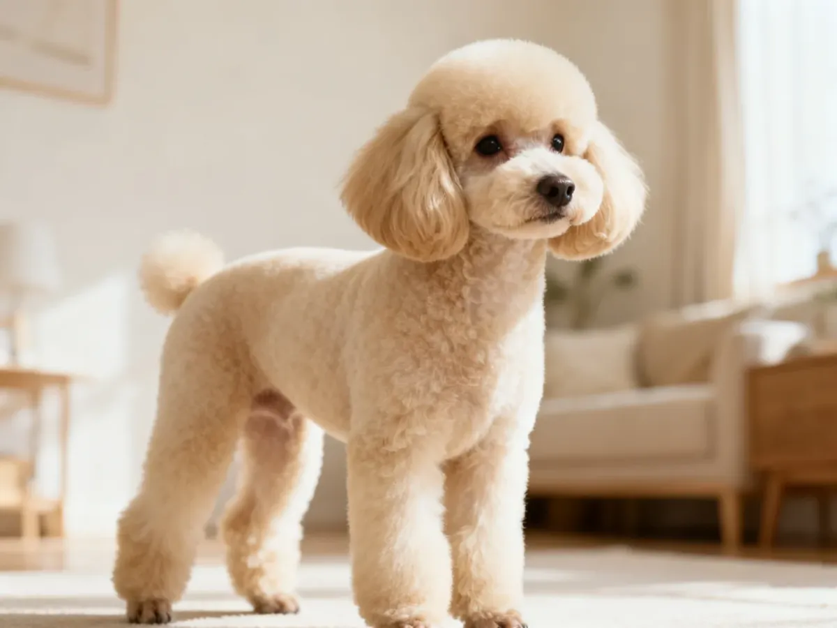 Pudel w klasycznej fryzurze Puppy Clip
