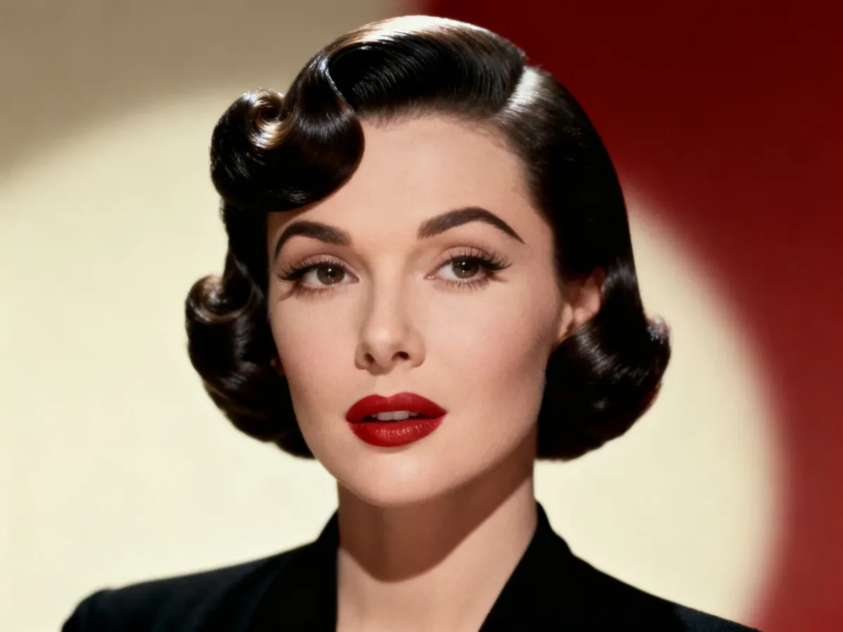 Retro fale na krótkich włosach w stylu Hollywood