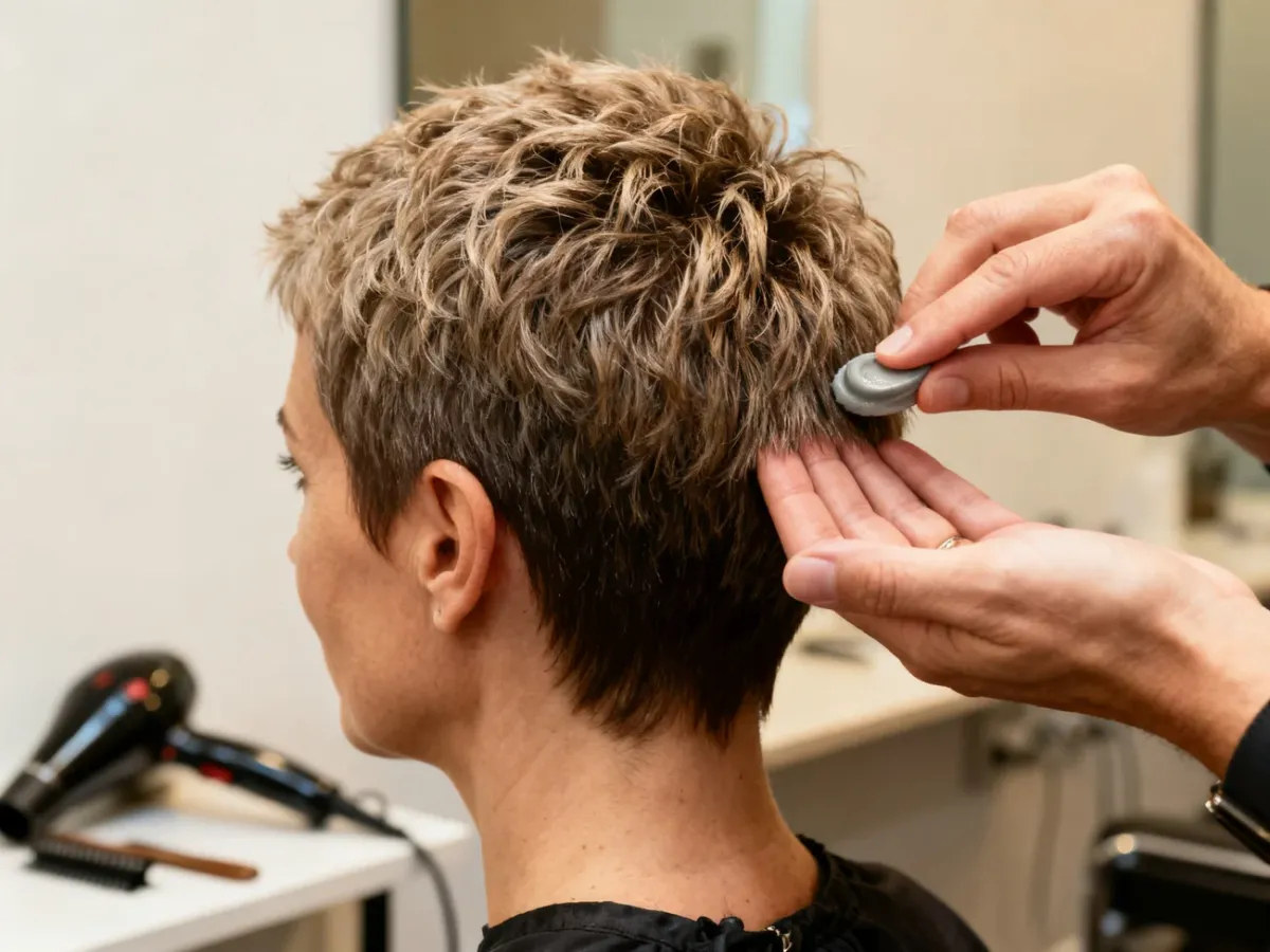 Stylizacja krótkich włosów pastą teksturyzującą w salonie