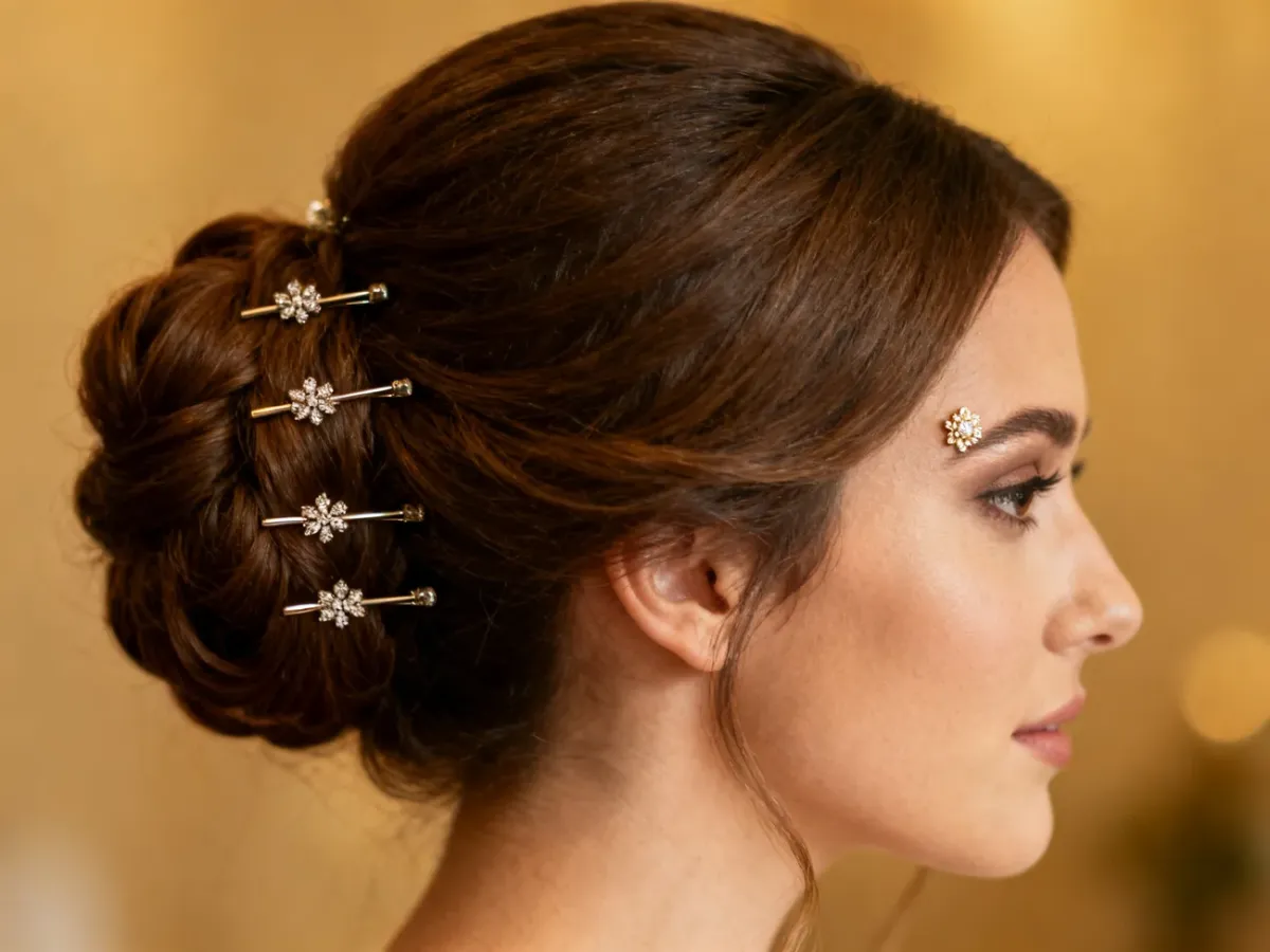 Ozdobne wsuwki jako element stylizacji eleganckiego upięcia