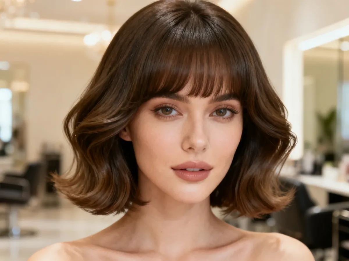 Butterfly cut do ramion z objętością wokół twarzy
