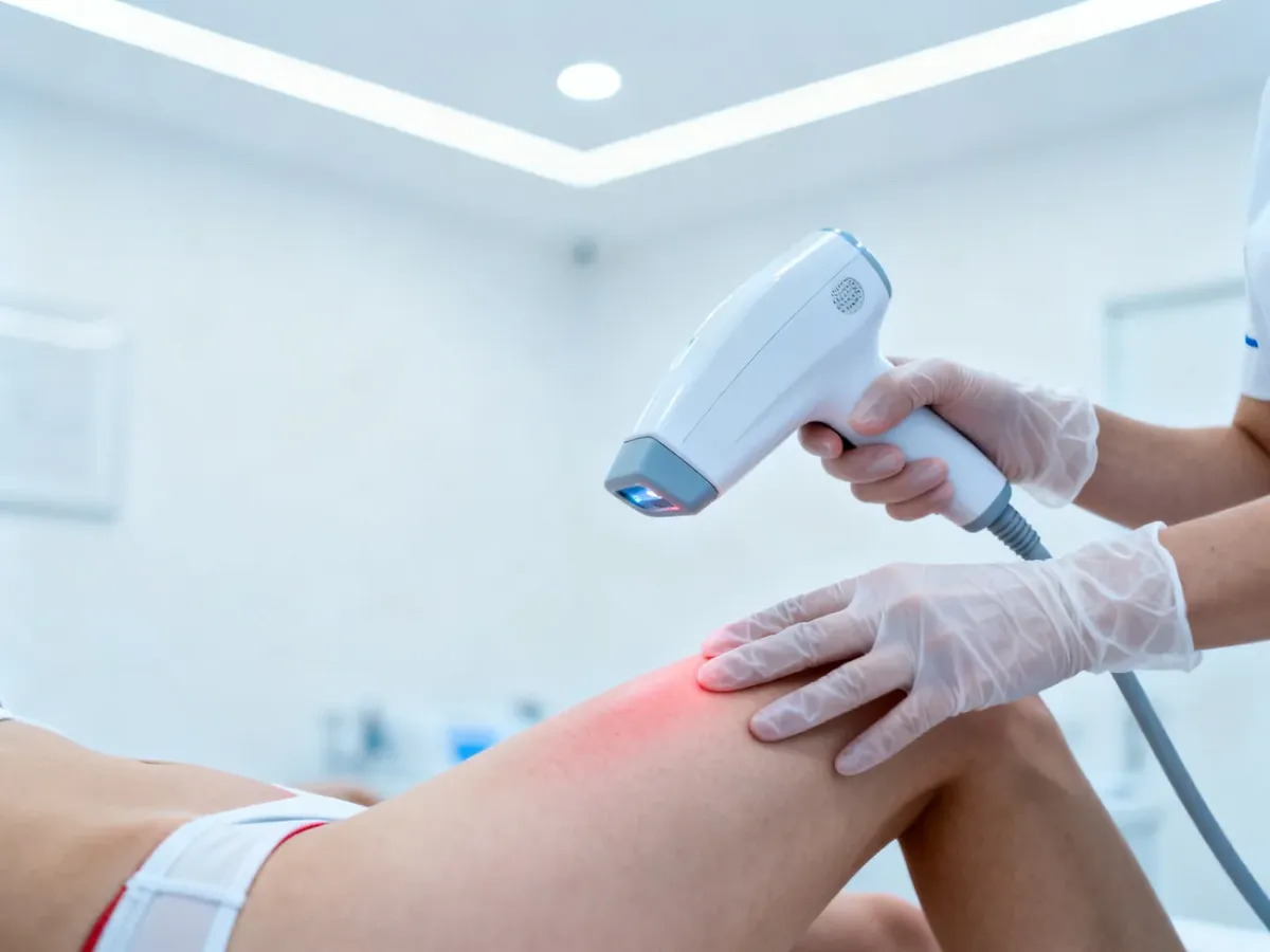 Profesjonalny zabieg depilacji laserowej w higienicznym gabinecie