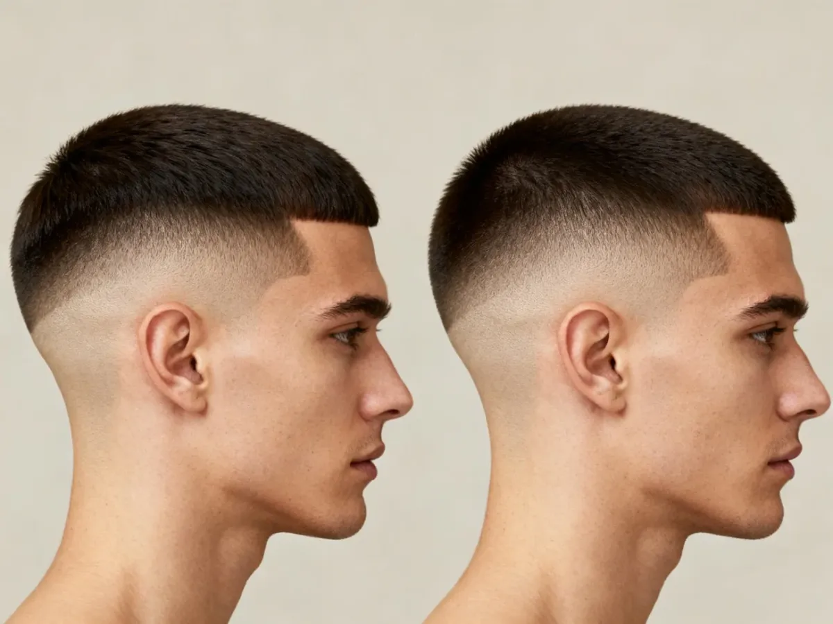 Porównanie wysokiego cieniowania z wykończeniem skin fade