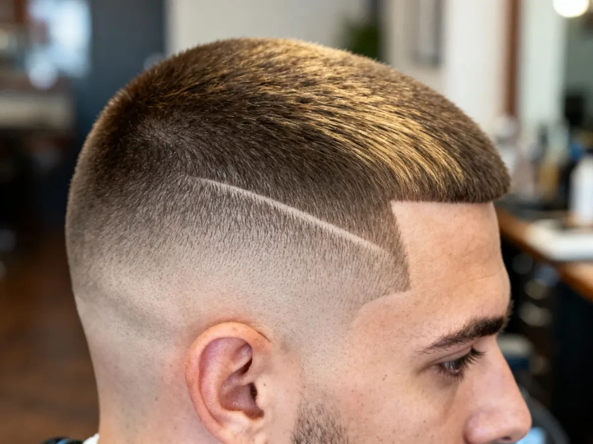 Świeżo wykonany skin fade z gładkim przejściem i czystym konturem
