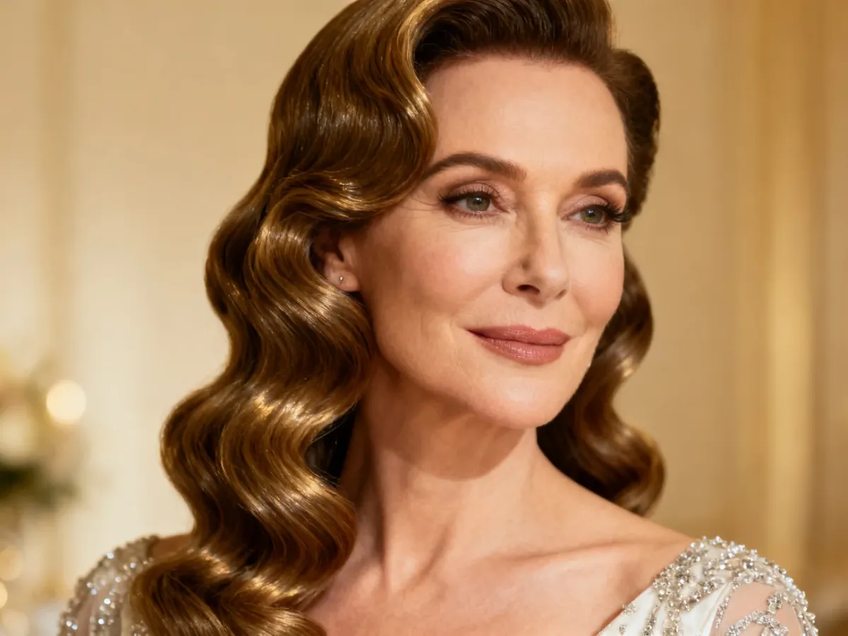 Kobieta z eleganckimi falami Hollywood na wesele