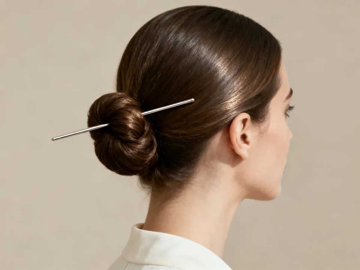 Elegancki French twist z metalową szpilką