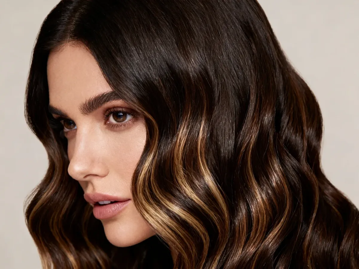 Fale w głębokim odcieniu espresso brunette z delikatnymi jaśniejszymi refleksami