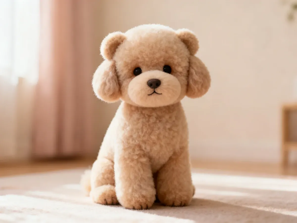 Pudel ostrzyżony w zaokrąglonej fryzurze Teddy Bear
